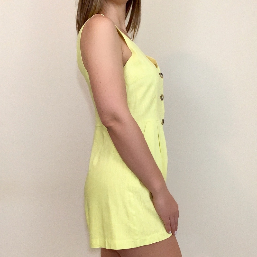 Linen Button Up Romper - Picture 3 of 5